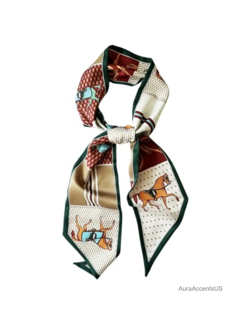 Silk Feel Polyester Head Scarf Lightweight Neck Tie Fashion Headwrap for Women